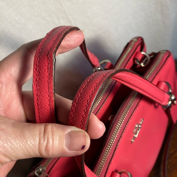 COACH PINK LEATHER SATCHEL TOTE SHOULDERBAG - Picture 13 of 13